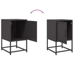 Berkfield Bedside Cabinets 2 Pcs Black 36X39X60.5 Cm Steel - thumbnail 9
