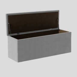 180Cm Luna Chesterfield Ottoman Storage Box - Silver Plush Velvet Upholstered Blanket Box - thumbnail 2