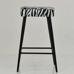 Lakeland Furniture Swan Zebra Fabric Black Fixed Base Bar Stool - thumbnail 4