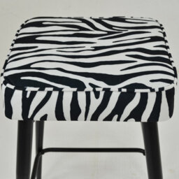 Lakeland Furniture Swan Zebra Fabric Black Fixed Base Bar Stool - thumbnail 5