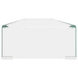 Berkfield Tv Stand/monitor Riser Glass Clear 120X30X13 Cm - thumbnail 4