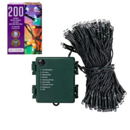 200 Outdoor Led Christmas Lights Battery Operated Coloured - thumbnail 3