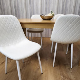 Kosy Koala Dining Table Set Oak Effect Table With 4 White Chairs And Bench Dining Room Furniture - thumbnail 6