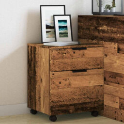 Walplus Mobile File Cabinet With Wheels Old Wood 45X38X54 Cm Engineered Wood - thumbnail 4