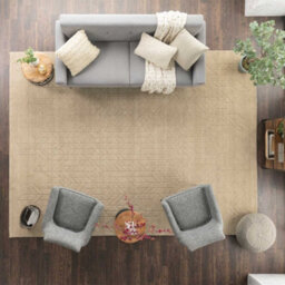 Beige Geometric Modern Wool Rug For Living Room Bedroom & Dining Room-259Cm X 351Cm - thumbnail 3