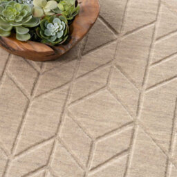 Beige Geometric Modern Wool Rug For Living Room Bedroom & Dining Room-259Cm X 351Cm - thumbnail 4