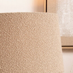 Pacific Lifestyle 40Cm Taupe Boucle Tapered Cylinder Table Lamp Shade Cream Cosy Boho Floor Lampshades - thumbnail 2