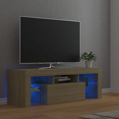 Berkfield Tv Cabinet With Led Lights Sonoma Oak 120X35X40 Cm - image 1