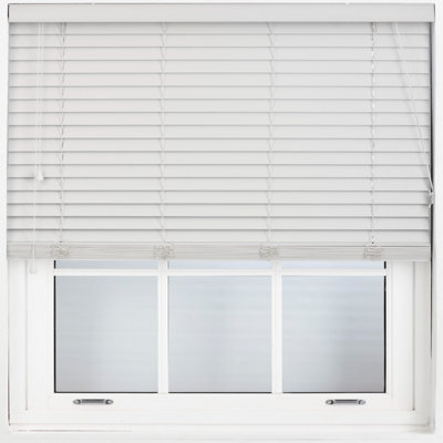 Furnished Faux Wood Venetian Blinds - Grey 50mm Slats Trimmable Blinds For Windows And Doors  (W)45Cm (L)150Cm - image 1