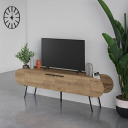 Decortie Capsule Modern Tv Unit Multimedia Centre Dark Oak Effect With Storage Tv Cabinet 195Cm - thumbnail 4