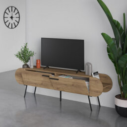 Decortie Capsule Modern Tv Unit Multimedia Centre Dark Oak Effect With Storage Tv Cabinet 195Cm - thumbnail 5