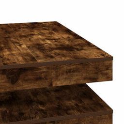 Berkfield Coffee Table 360-Degree Rotatable Smoked Oak 90X90X34.5 Cm - thumbnail 8