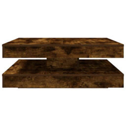 Berkfield Coffee Table 360-Degree Rotatable Smoked Oak 90X90X34.5 Cm - thumbnail 4