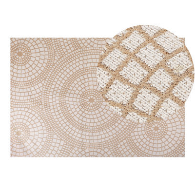 Beliani Rug Ariba White Beige 160 X 230 Cm Jute - image 1