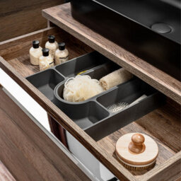 Heze Furniture Santa Fe Bathroom Cabinet Vanity 100 Cm With Basin - Dark Oak - thumbnail 4