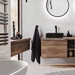 Heze Furniture Santa Fe Bathroom Cabinet Vanity 100 Cm With Basin - Dark Oak - thumbnail 1