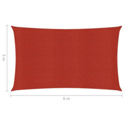 Berkfield Sunshade Sail 160 G/m2 Red 3X6 M Hdpe - thumbnail 6