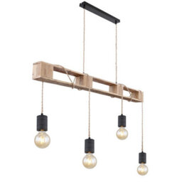 Luminosa Lighting Luminosa Joelle Bar Pendant Ceiling Light Matt Black 4X E27 - thumbnail 1