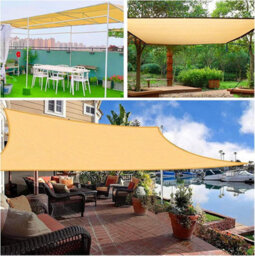 Beige 3Mx6M Shade Sail For Garden - thumbnail 6
