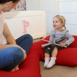 rucomfy Beanbags Rucomfy Indoor Or Outdoor Water Resistant  Floor Cushion Beanbag - Red Versatile Lounge Pillow - thumbnail 2