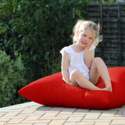 rucomfy Beanbags Rucomfy Indoor Or Outdoor Water Resistant  Floor Cushion Beanbag - Red Versatile Lounge Pillow - thumbnail 3