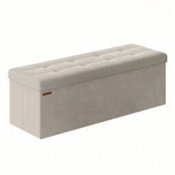 LEDREM Storage Ottoman, Foldable Small Ottoman Foot Rest, 38 X 110 X 38 Cm, Cube Ottoman With Storage, Load Up To 300 Kg - thumbnail 3