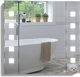 Mood Led Illuminated Bathroom Mirror Cabinet With Shaver Socket, Demister, Lights Sensor, British Standards, 5-Year Warranty