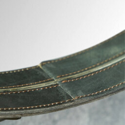 Pacific Lifestyle Round Wall Mirror Brown Leather Strap Frame 60Cm Contemporary - thumbnail 4