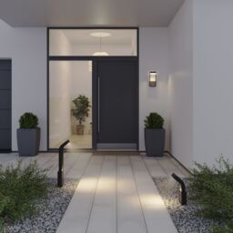 GoodHome Majorca Contemporary Black Mains-Powered 1 Lamp Integrated Led Outdoor Post Light (H)700mm - thumbnail 2