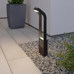 GoodHome Majorca Contemporary Black Mains-Powered 1 Lamp Integrated Led Outdoor Post Light (H)700mm - thumbnail 1