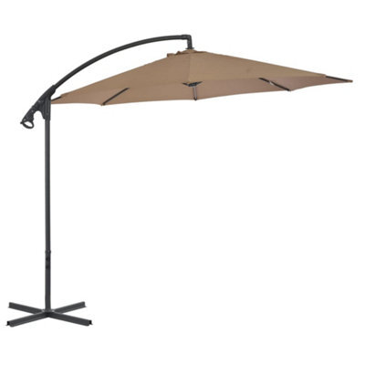 Berkfield Cantilever Umbrella With Steel Pole 300 Cm Taupe - image 1