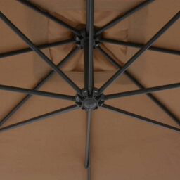 Berkfield Cantilever Umbrella With Steel Pole 300 Cm Taupe - thumbnail 5