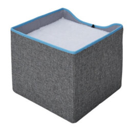 Living And Home Grey Foldable Cat Cave Kitten Igloo Pet Bed With Scratching Pad - thumbnail 5