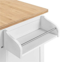 Kitchen Storage Island Cart Rolling Kitchen Cart With Shelves & Drawer White - thumbnail 6