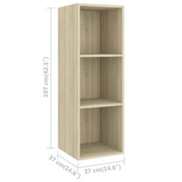 Berkfield 3 Piece Tv Cabinet Set Sonoma Oak Engineered Wood - thumbnail 7