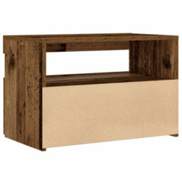 Berkfield Bedside Cabinet With Led Lights Old Wood 60X35X40 Cm Engineered Wood - thumbnail 9
