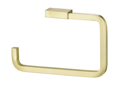 GoodHome Elland Brushed Gold Effect Wall-Mounted Toilet Roll Holder (H)106mm (W)170mm - image 1