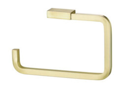 GoodHome Elland Brushed Gold Effect Wall-Mounted Toilet Roll Holder (H)106mm (W)170mm - thumbnail 1
