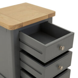 The Furniture Market Marbury Slate Grey Painted 3 Drawer Bedside Table Wooden Lamp Side Table Light Whitewash Oak Top For Bedroom And Living Room - thumbnail 6