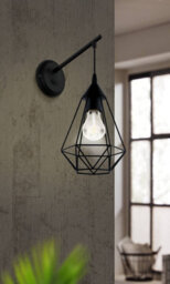 Eglo Tarbes Black Steel Retro Wall Light - Industrial Geometric Design (D) 27.5Cm - thumbnail 1
