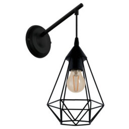 Eglo Tarbes Black Steel Retro Wall Light - Industrial Geometric Design (D) 27.5Cm - thumbnail 2