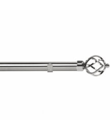 Unknown 28mm Fixed Length Metal Eyelet Curtain Pole Set In Chrome - Cage Finial, 400Cm