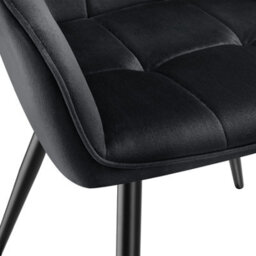 Tectake Set Of 4 Dining Chair Marilyn - Velvet Look, Quilted Pattern  - Black/black - thumbnail 9