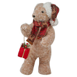 Urbn-Living Urbnliving 38Cm Large Festive Christmas Standing Bear Plush Decoration Ornament Xmas Decor -Brown - thumbnail 6