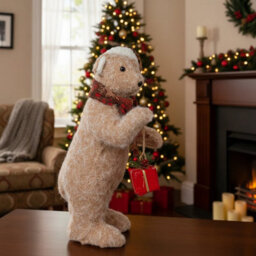 Urbn-Living Urbnliving 38Cm Large Festive Christmas Standing Bear Plush Decoration Ornament Xmas Decor -Brown - thumbnail 2