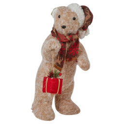 Urbn-Living Urbnliving 38Cm Large Festive Christmas Standing Bear Plush Decoration Ornament Xmas Decor -Brown - thumbnail 1