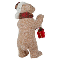 Urbn-Living Urbnliving 38Cm Large Festive Christmas Standing Bear Plush Decoration Ornament Xmas Decor -Brown - thumbnail 3