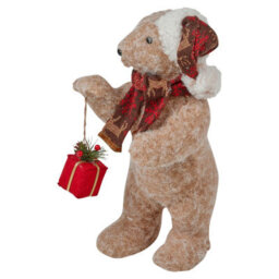 Urbn-Living Urbnliving 38Cm Large Festive Christmas Standing Bear Plush Decoration Ornament Xmas Decor -Brown - thumbnail 8