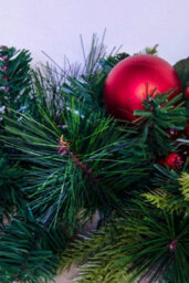 Christmas Tree World 180Cm Decorated Mixed Pine Garland With Red Baubles - thumbnail 6