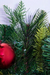 Christmas Tree World 180Cm Decorated Mixed Pine Garland With Red Baubles - thumbnail 7